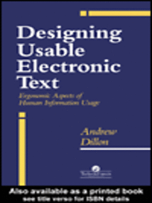 cover image of Designing Usable Electronic Text